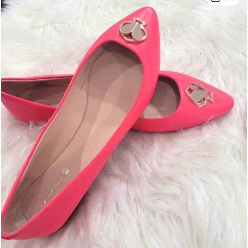 Kate Spade Leather Pink Noah Flats Size 8